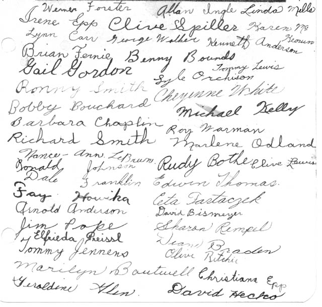 signed copy Mr. Glover's 1955 class